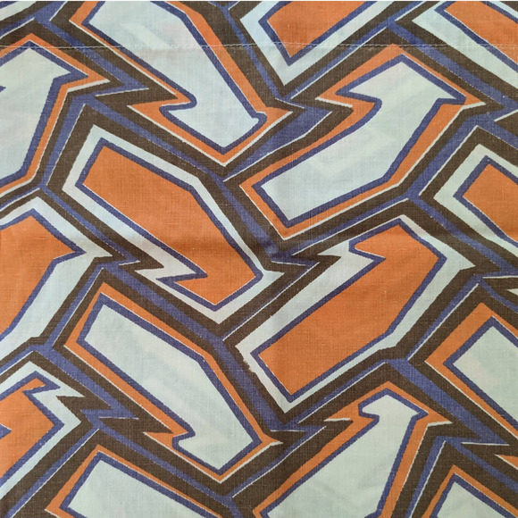 Vintage 70's Pillowcase, Funky Orange Purple & White Pattern, 1970's Bedding - Picture 4 of 10